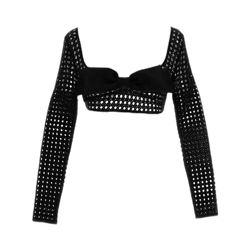 Giambattista Valli Bow Detailed Cropped Top
