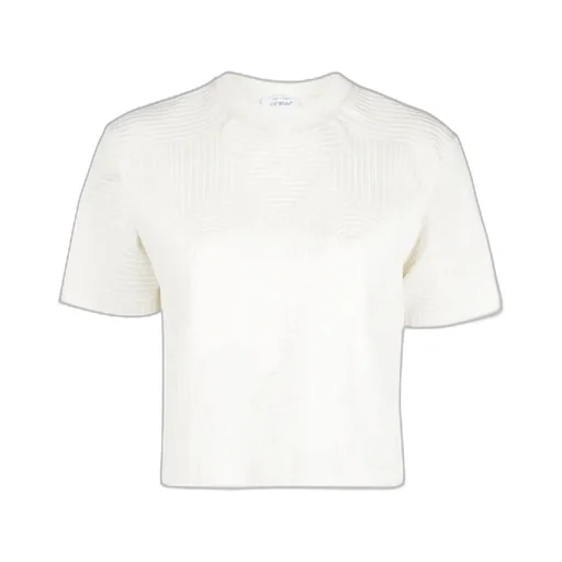 Off-White Short-Sleeved Cropped T-Shirt