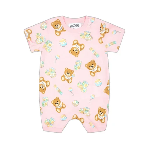 Teddy-Print Short Sleeve Babygrows