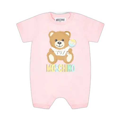 Teddy-Print Short Sleeve Babygrows