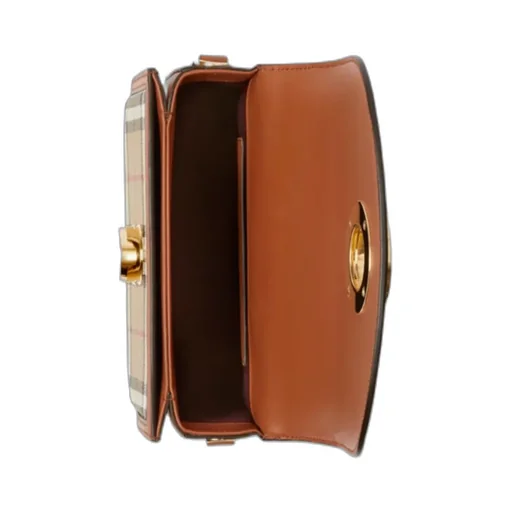 Burberry Small Elizabeth Checked Foldover-Top Crossbody Bag