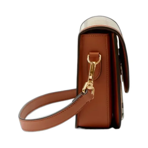 Burberry Small Elizabeth Checked Foldover-Top Crossbody Bag