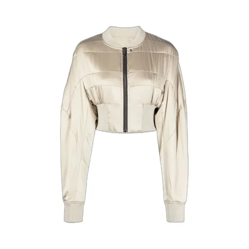 Rick Owens Padded Zip-Up Cropped Bomber Jacket