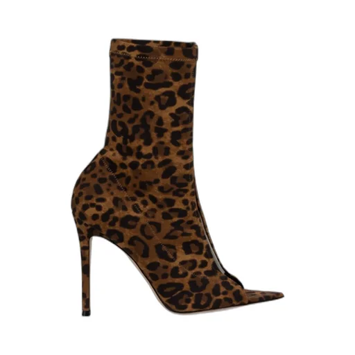 Gianvito Rossi Leopard Printed Ankle Boots
