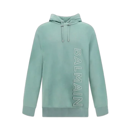 Balmain Logo Embossed Drawstring Hoodie