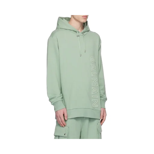 Balmain Logo Embossed Drawstring Hoodie