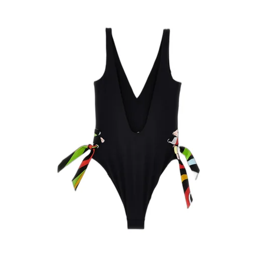 Strap-Detailing V-Neck Swimsuit