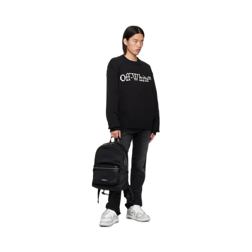 Off-White Logo Embroidered Zipped Backpack