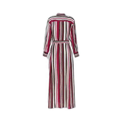 Kiton Striped Tied Fastened Maxi Shirt Dress