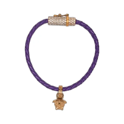 Versace Medusa Plaque Cord Bracelet