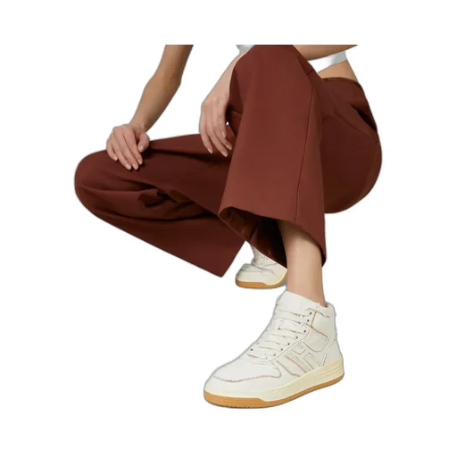 Contrast-Stitch High-Top Sneakers