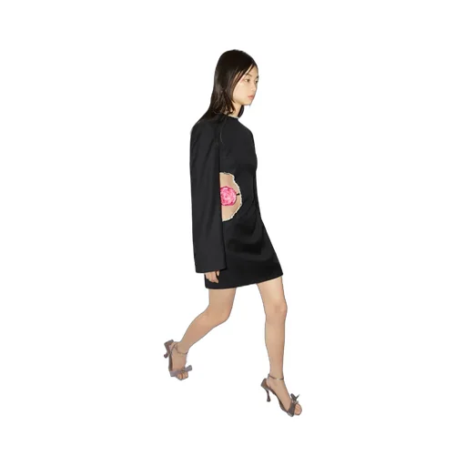 Logo Hollowed-Out Dress