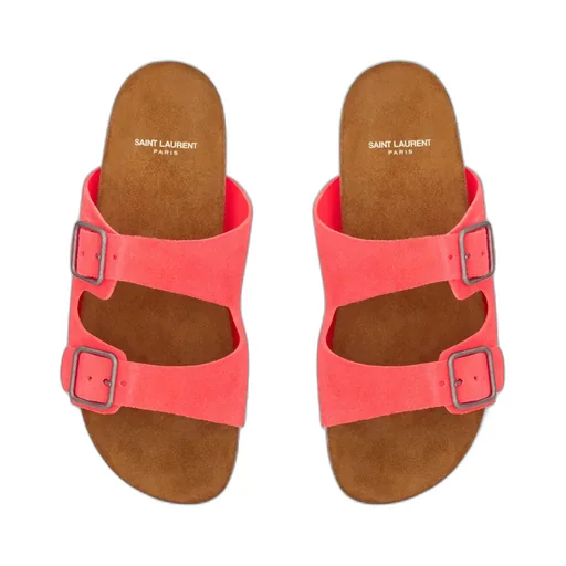 Saint Laurent Jimmy Double-Strap Slip-On Sandals