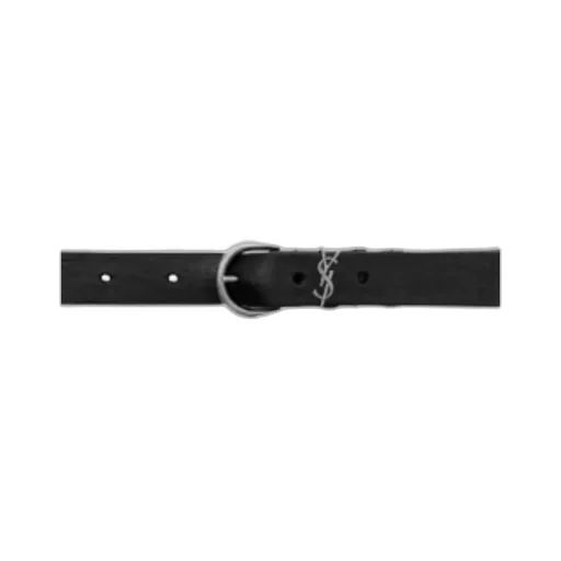 Saint Laurent	Croissant De Lune Buckled Thin Belt