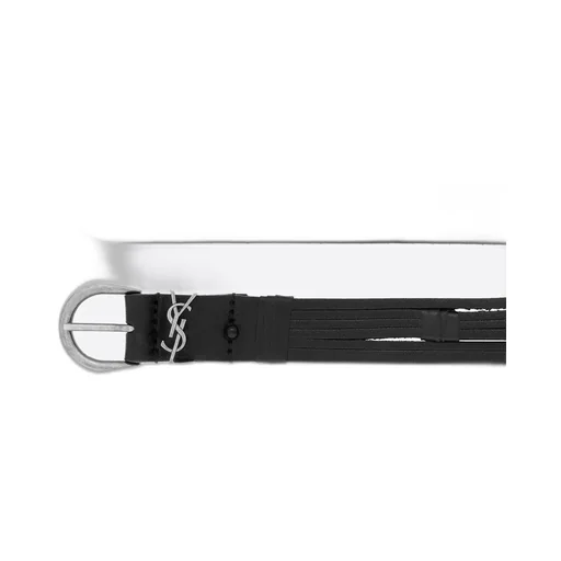 Saint Laurent	Croissant De Lune Buckled Thin Belt