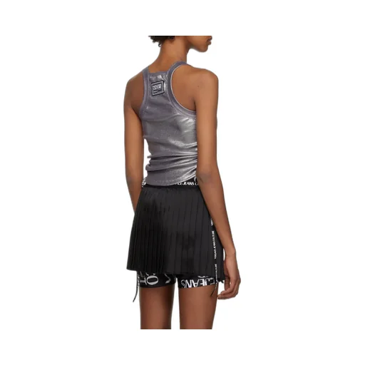Drawstring-Detail Metallic Vest