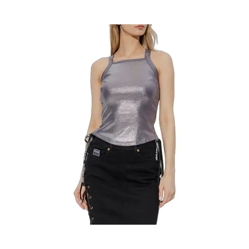 Drawstring-Detail Metallic Vest