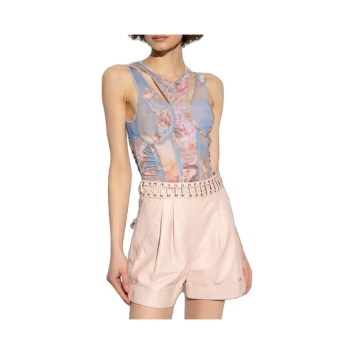 Sky-Print Tulle Bodysuit