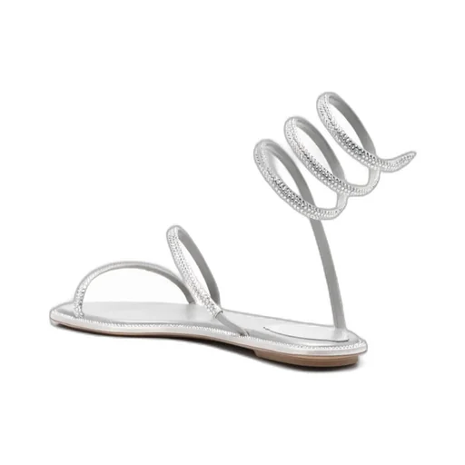 René Caovilla Cleo Embellished Round Toe Flat Sandals