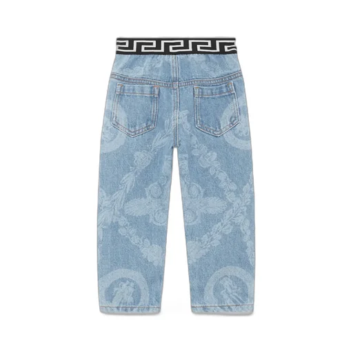Greca.Print Waistband Jeans