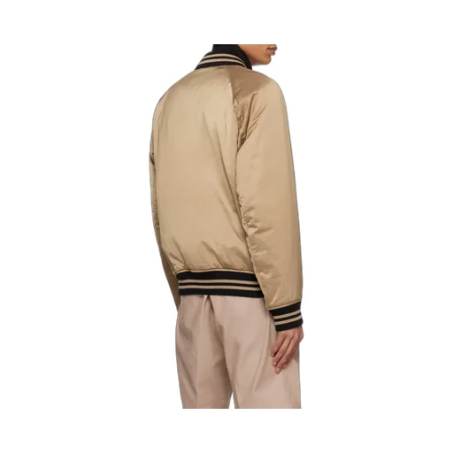 Logo-Embroidered Satin Bomber Jacket