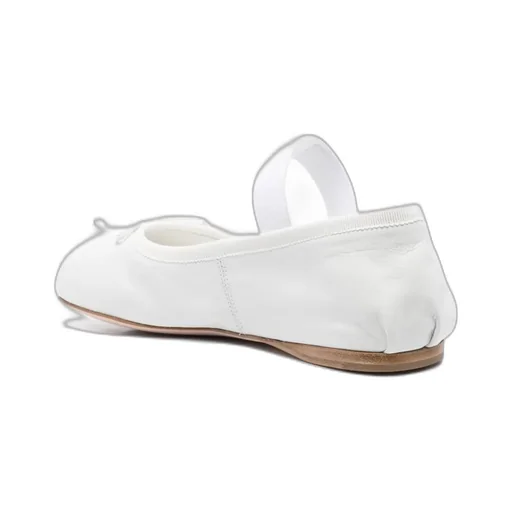 Logo-Strap Leather Ballerina Pumps