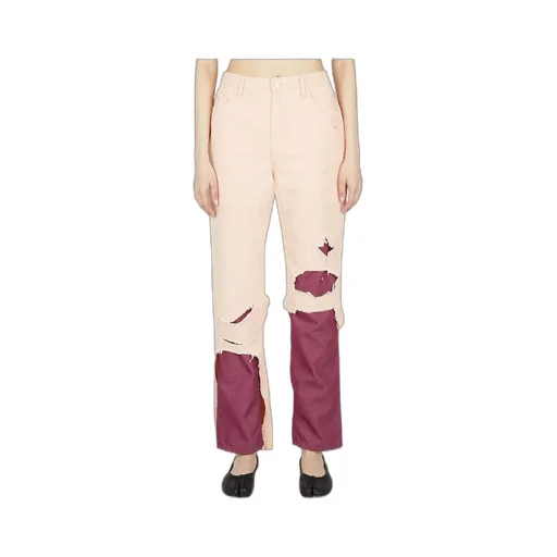 Raf Simons High Waist Distressed Jeans