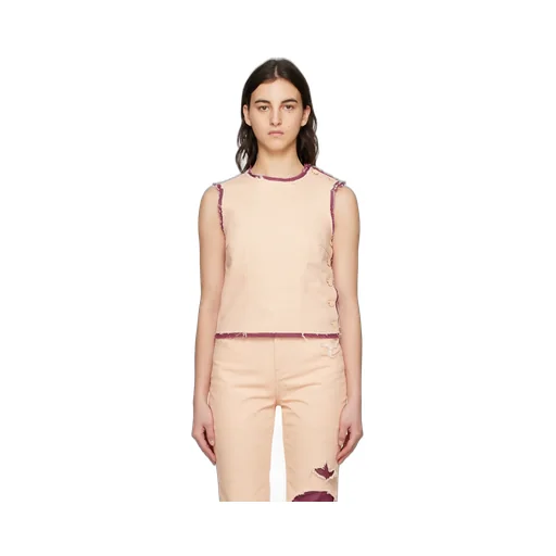 Raf Simons Button Fastened Layered Raw-Cut Hem Tank Top