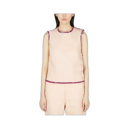 Raf Simons Button Fastened Layered Raw-Cut Hem Tank Top