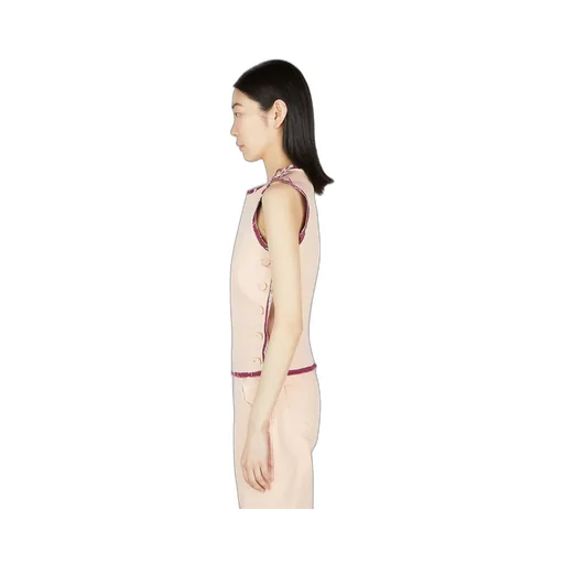 Raf Simons Button Fastened Layered Raw-Cut Hem Tank Top