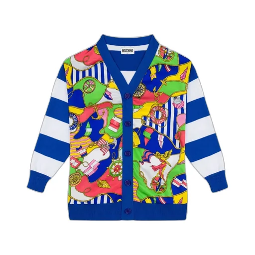 Moschino Kids Nautical-Printed V-Neck Cardigan