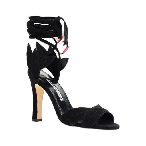 95Mm Floral-Motif Leather Sandals