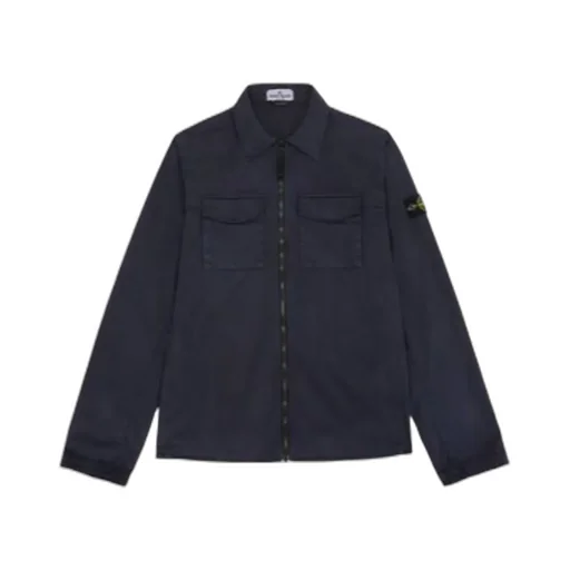 Logo-Patch Sleeve Shirt Jacket