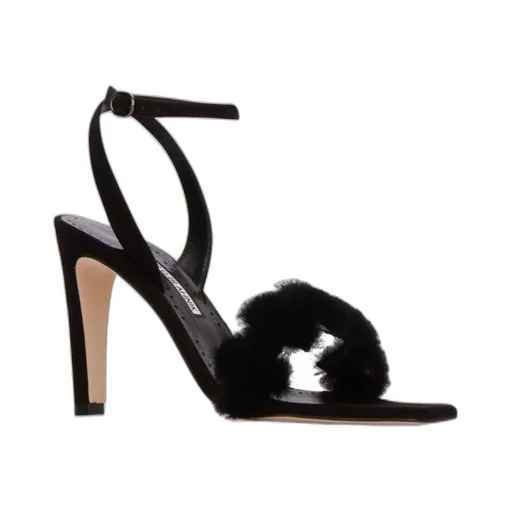 Manolo Blahnik Ankle Buckled Open-Toe Sandals