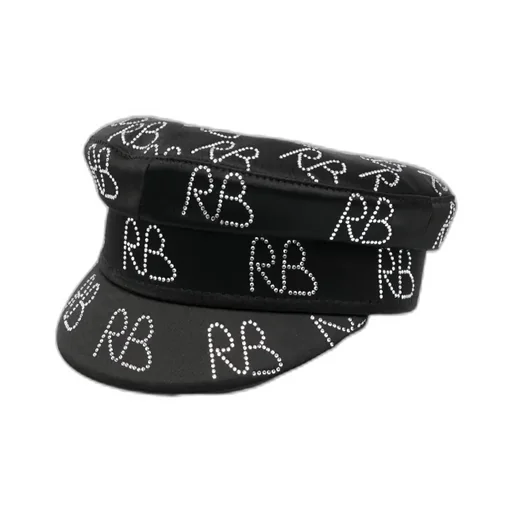 Crystal-Embellished Baker Boy Hat