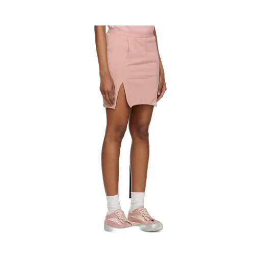 Front-Slit Cotton Mini Skirt