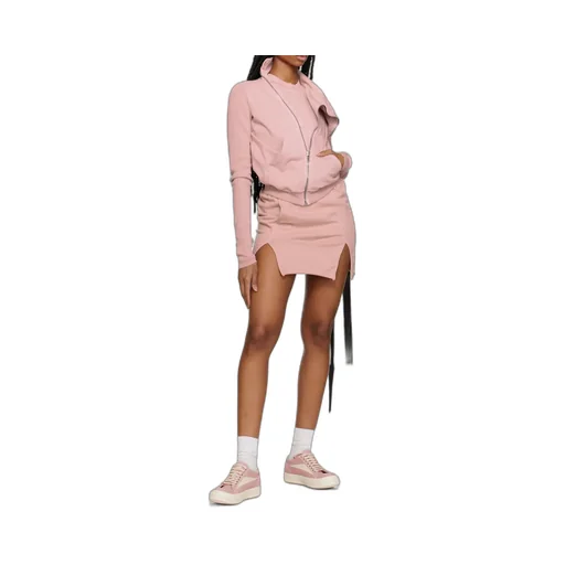 Front-Slit Cotton Mini Skirt