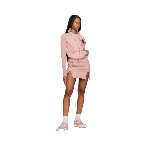 Front-Slit Cotton Mini Skirt