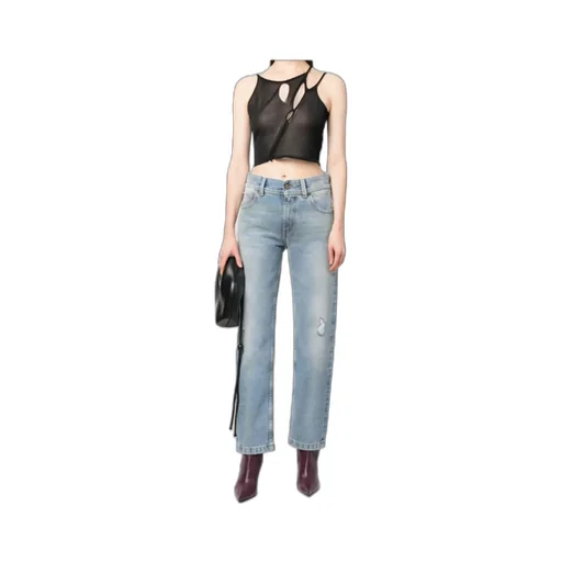 Palm Angels Mid-Rise Distressed Jeans