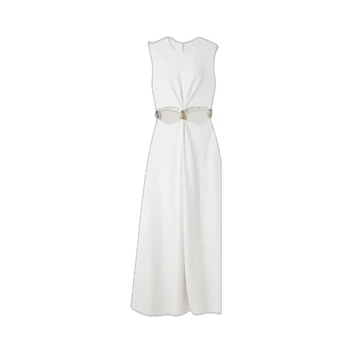 Extra Long Dress With Embellished Cut And Cut
