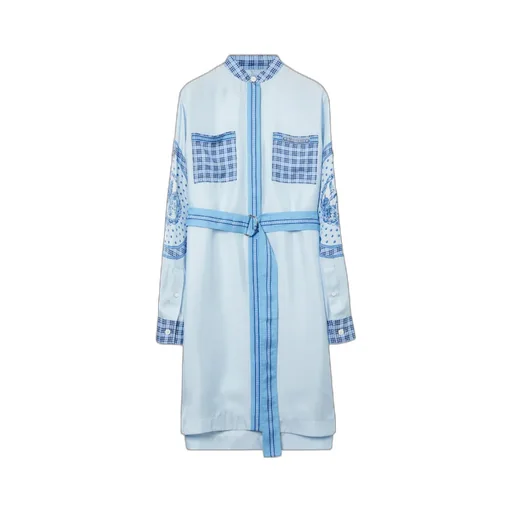 Burberry Monument-Printed Satin Shirt Dress