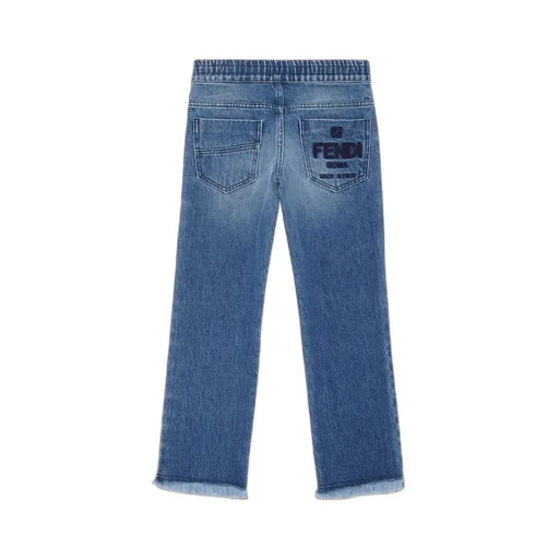 Fendi Kids Logo Embroidered Roma Jeans