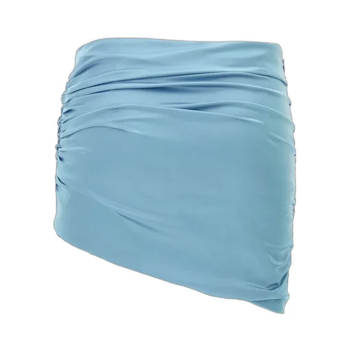 Alessandra Rich Ruched Asymmetric Mini Skirt