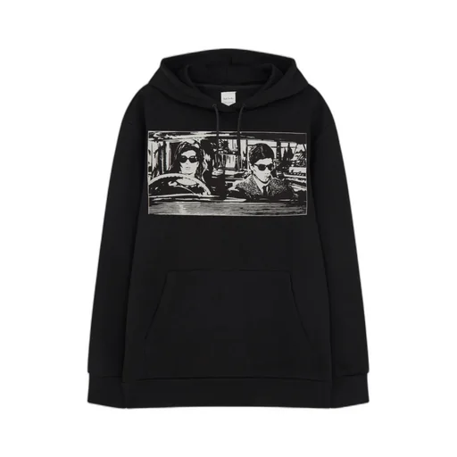 Graphic-Print Drawstring Hoodie