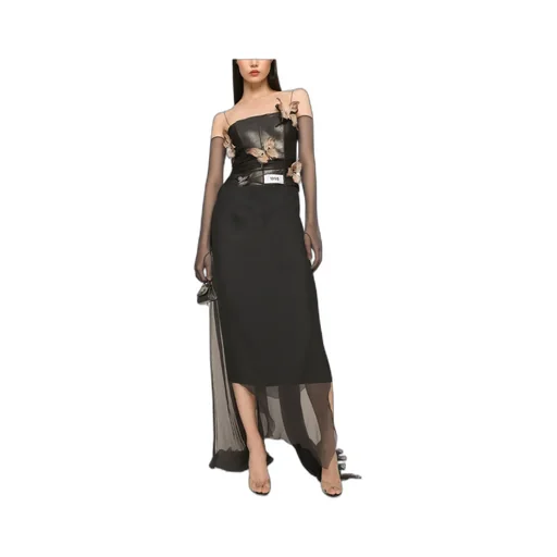 Dolce & Gabbana Kim Butterfly Detailed Long Chiffon Dress
