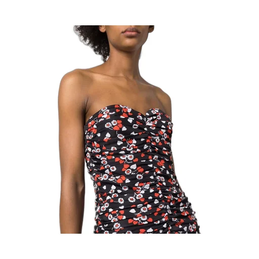 Floral-Print Strapless Minidress