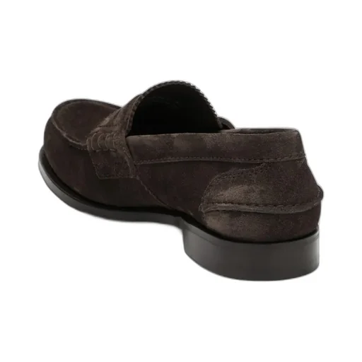 Notched Suede Loafers