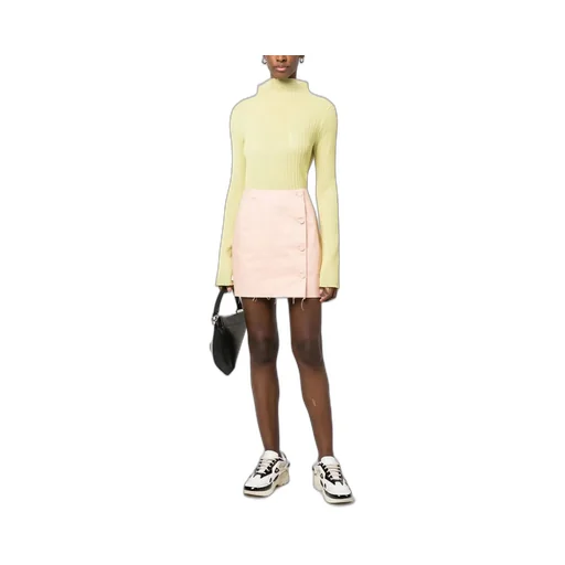 Frayed Cotton Miniskirt
