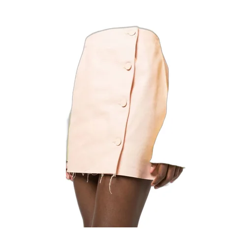 Frayed Cotton Miniskirt