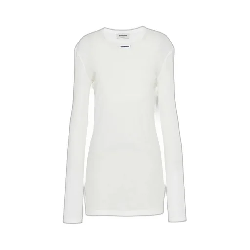 Miu Miu Logo Patch Long Sleeved Top